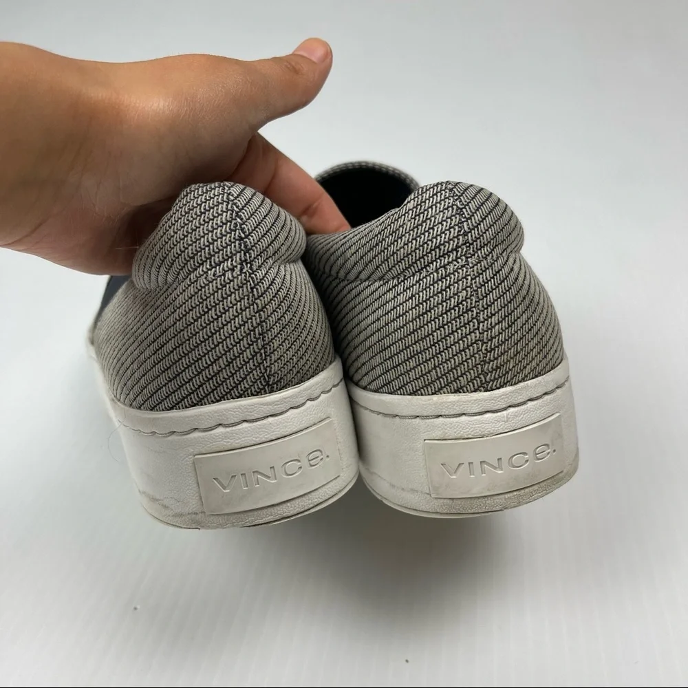 Vince Woven Slip On Platform Blair Navy Blue Sneakers
